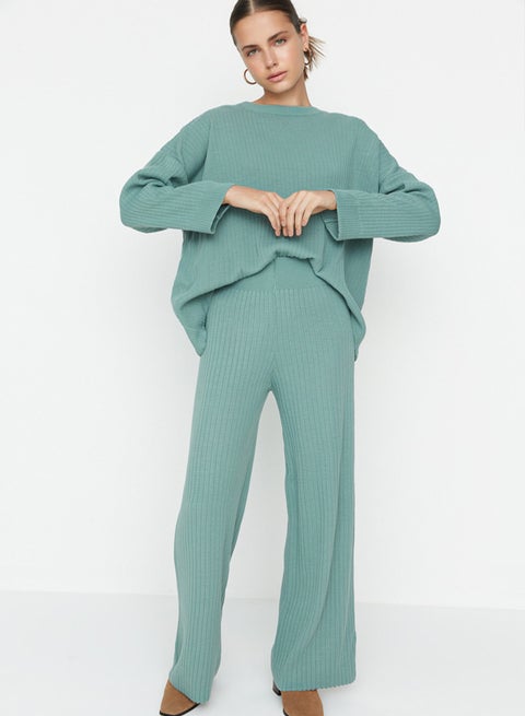Mint Basic Crew Neck Sweater Top-Upper Suit TWOSS20AU0084