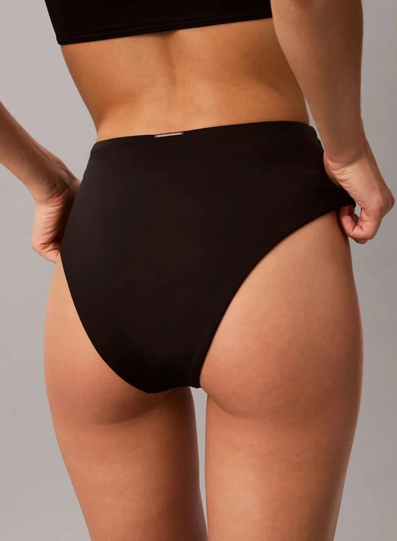 Calvin Klein Black High Waisted Bikini Bottoms - CK Essentials for Women | Best Price UAE