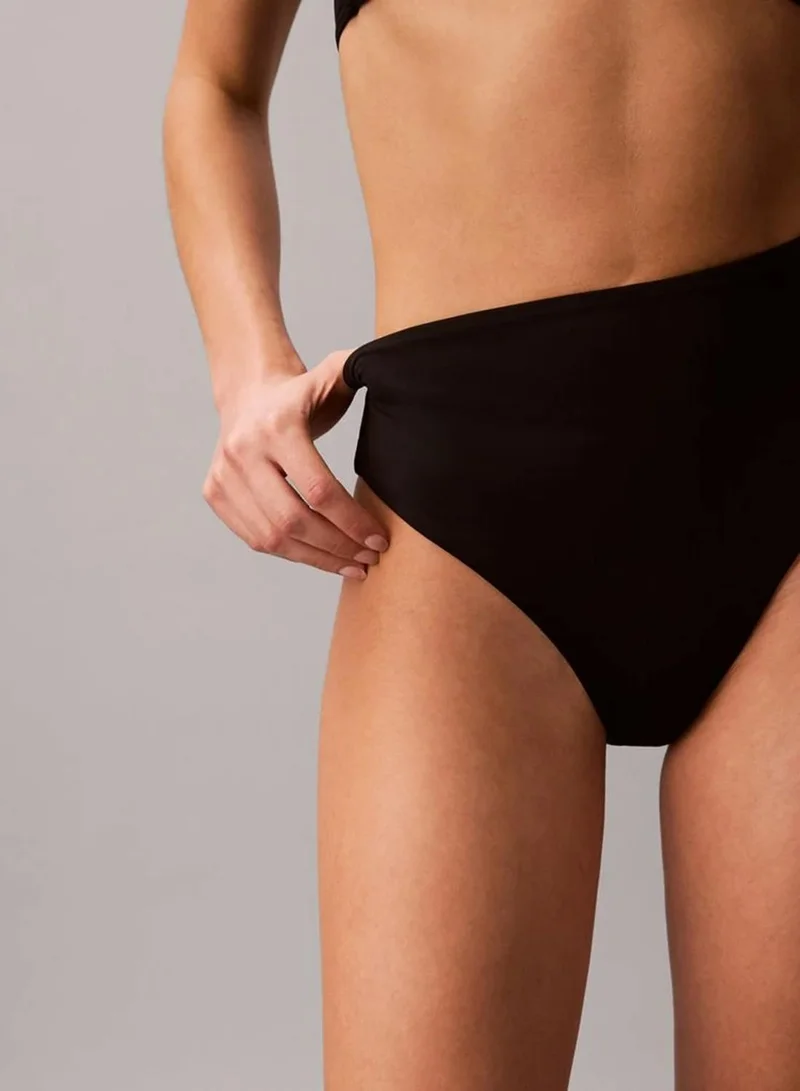 Calvin Klein Black High Waisted Bikini Bottoms - CK Essentials for Women | Best Price UAE