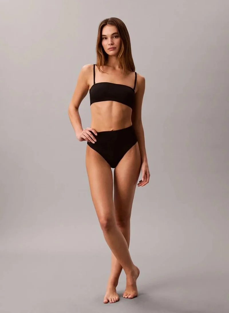 Calvin Klein Black High Waisted Bikini Bottoms - CK Essentials for Women | Best Price UAE