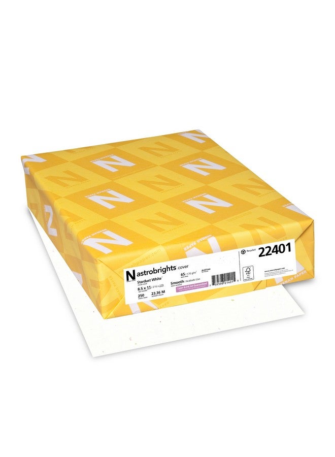 Wausau Astrobrights Colored Cardstock, 8.5” X 11”, 65 Lb/176 Gsm, Stardust White (Multi-Color Flecked), 250 Sheets (22401) - Image 1