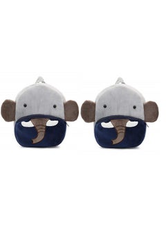 Blue Tree blue tree Kids School Bag Combo Soft Plush Backpack Cartoon Bags Mini Travel Bag for Children Girls Boys (Ch Elephant - Pack Of 2)  - Image 1