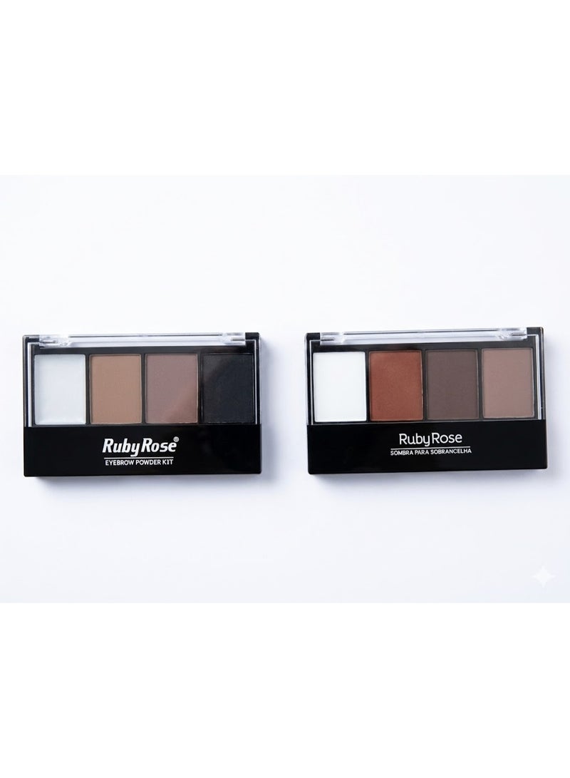 Ruby Rose Eyebrow Powder Kit - 4 Shades with Brush - 5g Shade 2 - Image 3