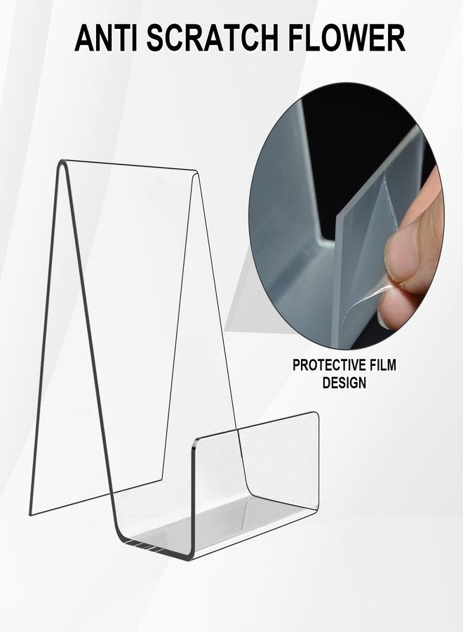 Ukontagood Acrylic Book Display Stand, 4''×3'' Display Stand with Ledge, Clear Acrylic Book Display Easel, Transparent Phone Holder for Album, CD, Picture, Artworks, Phone, Tablet (16) - Image 3