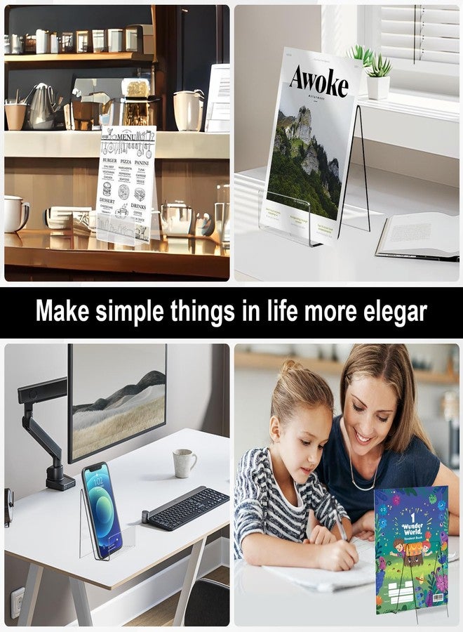 Ukontagood Acrylic Book Display Stand, 4''×3'' Display Stand with Ledge, Clear Acrylic Book Display Easel, Transparent Phone Holder for Album, CD, Picture, Artworks, Phone, Tablet (16) - Image 4