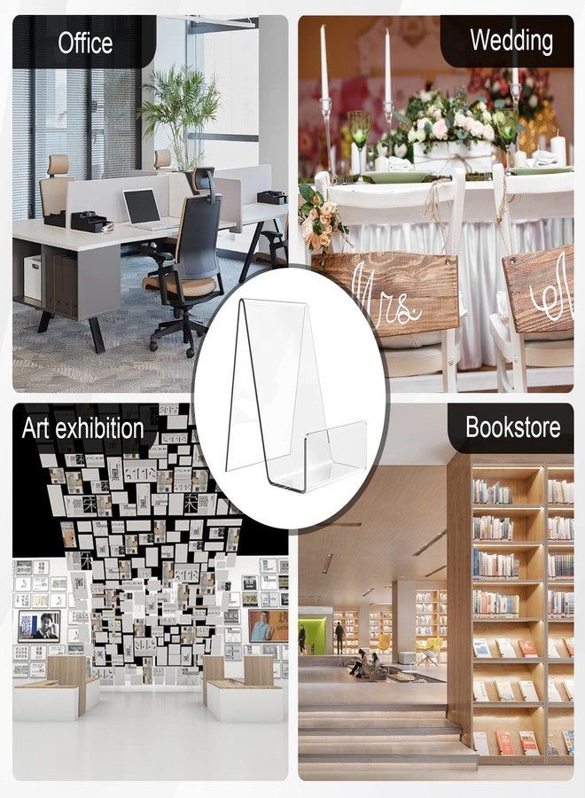 Ukontagood Acrylic Book Display Stand, 4''×3'' Display Stand with Ledge, Clear Acrylic Book Display Easel, Transparent Phone Holder for Album, CD, Picture, Artworks, Phone, Tablet (16) - Image 5
