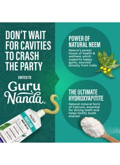 GuruNanda GuruNanda Hydroxyapatite Toothpaste, SLS & Fluoride Free, Whitening Toothpaste - Freshens Breath, Fights Plaque - Natural CocoMint Jasmine Neem, 4.2oz  - Image 2