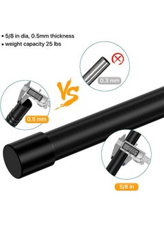 MarlaMall Curtain Pole, Retractable Extension, Decorative Curtain Pole Set, Matte Black Spliced Heavy Duty Metal Curtain Pole 80cm-300cm with Bracket  - Image 2