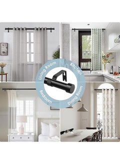 MarlaMall Curtain Pole, Retractable Extension, Decorative Curtain Pole Set, Matte Black Spliced Heavy Duty Metal Curtain Pole 80cm-300cm with Bracket  - Image 5