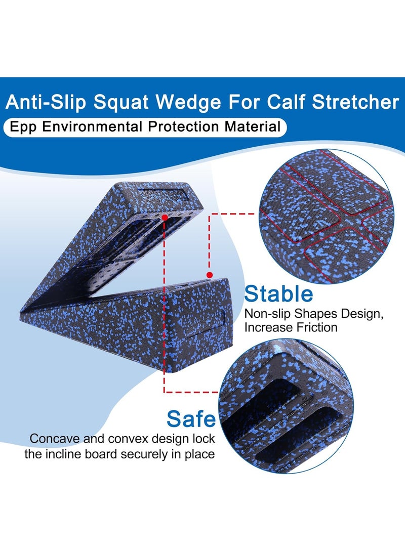COYO Slant Board Squat Wedge for Calf Stretching，3 Pcs 12" x 6.3" Foot Stretcher Balance Board for Plantar Fasciitis, Adjustable Foam Slant Board Wedge Great for Exercises - Image 4