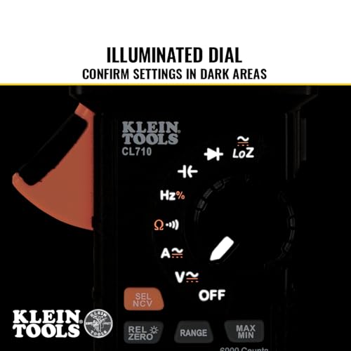 Klein Tools CL710 Digital Clamp Meter, Auto Ranging TRMS, AC/DC Volt/Current, LOZ, Continuity, Frequency, Capacitance, NCVT, More 1000V - Image 3