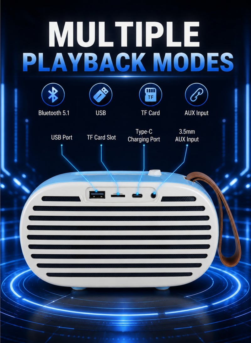 SODO SD03 Bluetooth Speaker with Wireless Mic, Portable Karaoke Speaker, USB/TF/AUX, 16W RMS, Bluetooth 5.1 - Image 4