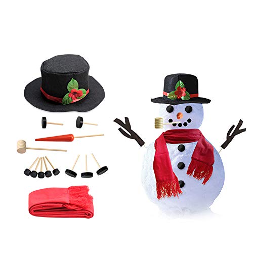 Hosfairy 16Pcs Snowman Decorating Kit Snowman Hat Scarf Eyes Nose Mouth Making Building Accessories for Winter Christmas Holiday Party Outdoor Toys Decoration - Image 5