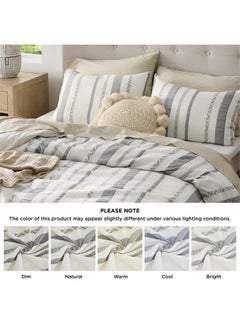 Bedsure Bedsure Waffle Weave Duvet Cover Queen - 100% Cotton Boho Duvet Cover Set with 2 Pillowcases - Extra Soft Cream White Textured Comforter Cover with Zipper Closure (Queen, 90"x90")  - Image 5