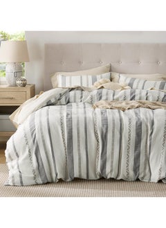 Bedsure Bedsure Waffle Weave Duvet Cover Queen - 100% Cotton Boho Duvet Cover Set with 2 Pillowcases - Extra Soft Cream White Textured Comforter Cover with Zipper Closure (Queen, 90"x90")  - Image 1