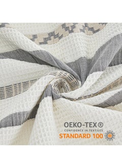Bedsure Bedsure Waffle Weave Duvet Cover Queen - 100% Cotton Boho Duvet Cover Set with 2 Pillowcases - Extra Soft Cream White Textured Comforter Cover with Zipper Closure (Queen, 90"x90")  - Image 3