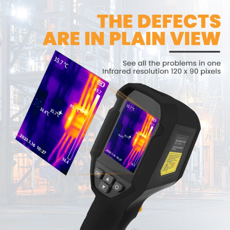 LODESTAR LTi120S Professional Infrared Thermal Imager 2.4-inch LCD Digital Infrared Imaging Devices -20~400℃ Temperature Range 120 x 90 Thermal Resolution with 6 Palettes LED Light 32GB Storage - Image 3