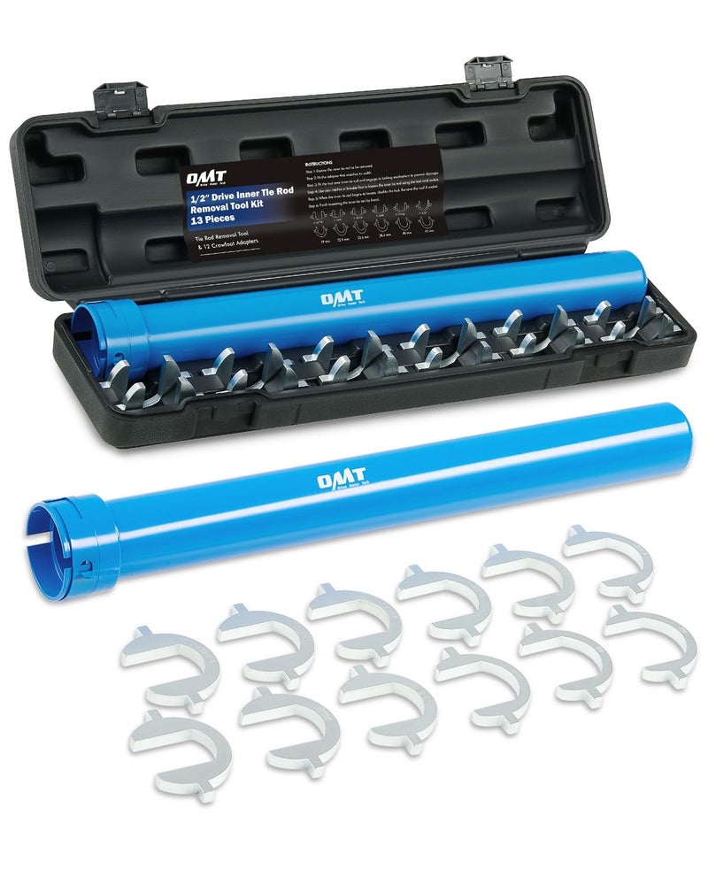 Orion Motor Tech Inner Tie Rod Removal Tool Kit Inner Tie Rod Tool for Tie Rod Removal and Installation Master Inner Tie Rod Tool Set with 12 Crowfoot Adapters 12 Inch Drive Tube