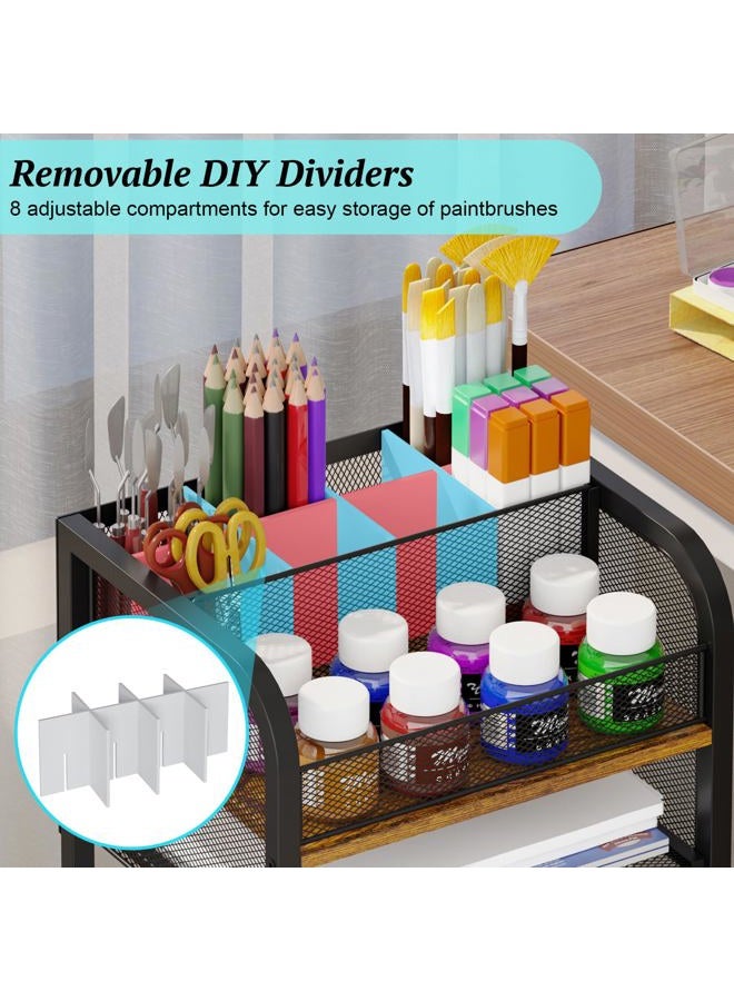 Simple Serenity 5-Tier Makeup Cart Organizer with Drawer and 8 Dividers, Rolling Makeup Stand with Lockable Wheels, Floor Standing Makeup Storage for Brushes, Skincare & Cosmetics - Image 2