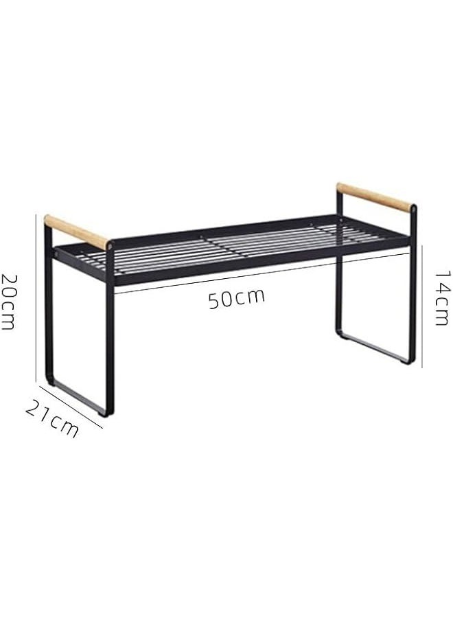 TRASSLE Counter Shelf Organizer, Metal Cupboard Stand Spice Rack, 20 * 21 * 50cm Cabinet Pantry Shelf, Organization and Storage for Kitchen, Bathroom, Pantry  - Image 3