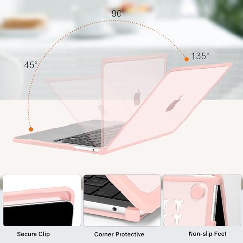 MOSISO Compatible with MacBook Air 13 inch Case 2025 2024 2023 2022 M4 A3240 M3 A3113 M2 A2681, Soft TPU Bumper Anti-Fingerprint Hard Case&Keyboard Cover for MacBook Air 13.6 inch Case, Pink - Image 4