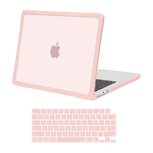 MOSISO Compatible with MacBook Air 13 inch Case 2025 2024 2023 2022 M4 A3240 M3 A3113 M2 A2681, Soft TPU Bumper Anti-Fingerprint Hard Case&Keyboard Cover for MacBook Air 13.6 inch Case, Pink - Image 1