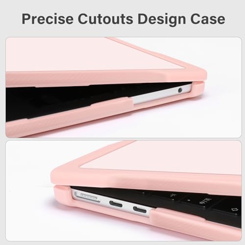 MOSISO Compatible with MacBook Air 13 inch Case 2025 2024 2023 2022 M4 A3240 M3 A3113 M2 A2681, Soft TPU Bumper Anti-Fingerprint Hard Case&Keyboard Cover for MacBook Air 13.6 inch Case, Pink - Image 3
