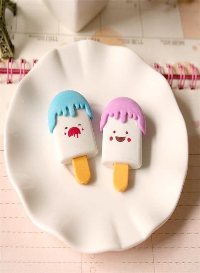 Radiance™ 12 Pcs Ice Cream Shape Erasers for Kids | Cute Pencil Erasers for Girls & Boys | Fun Stationery | Birthday Return Gift | School Supplies (Multicolor) - Image 3