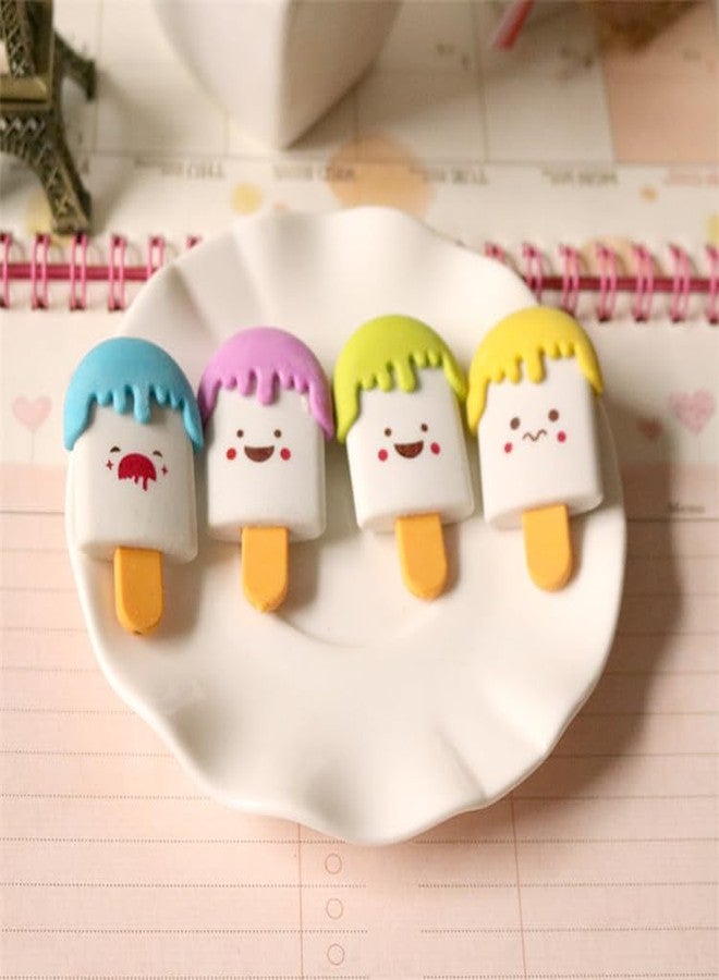 Radiance™ 12 Pcs Ice Cream Shape Erasers for Kids | Cute Pencil Erasers for Girls & Boys | Fun Stationery | Birthday Return Gift | School Supplies (Multicolor) - Image 2
