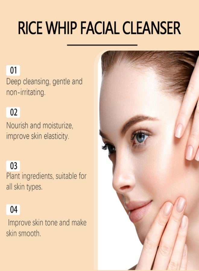 SURORAIN Rice Facial Cleanser, Gentle Foaming Cleanser, Controls Oil, Moisturizes and Hydrates, Nourishes Skin, Cleanses Pores, Gentle Formula Suitable for All Skin Types, Korean Skincare Product, 4.23 Oz - Image 5