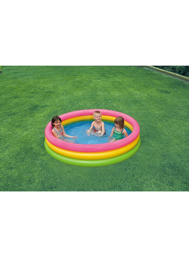 Intex 3 Ring Multicolor Portable Inflatable Baby Pool – Assorted Styles, Soft Floor, Durable Vinyl, Compact & Lightweight – 114x25cm, 118L Capacity (Assorted Styles) - Image 5