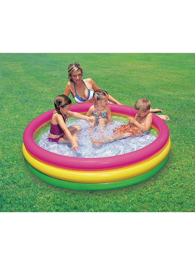 Intex 3 Ring Multicolor Portable Inflatable Baby Pool – Assorted Styles, Soft Floor, Durable Vinyl, Compact & Lightweight – 114x25cm, 118L Capacity (Assorted Styles) - Image 4