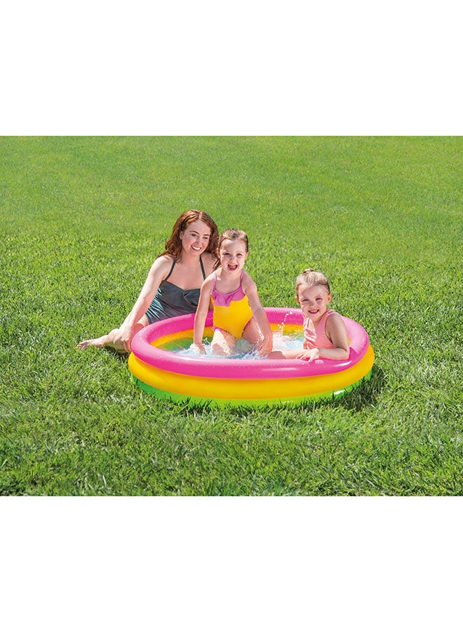 Intex 3 Ring Multicolor Portable Inflatable Baby Pool – Assorted Styles, Soft Floor, Durable Vinyl, Compact & Lightweight – 114x25cm, 118L Capacity (Assorted Styles) - Image 3