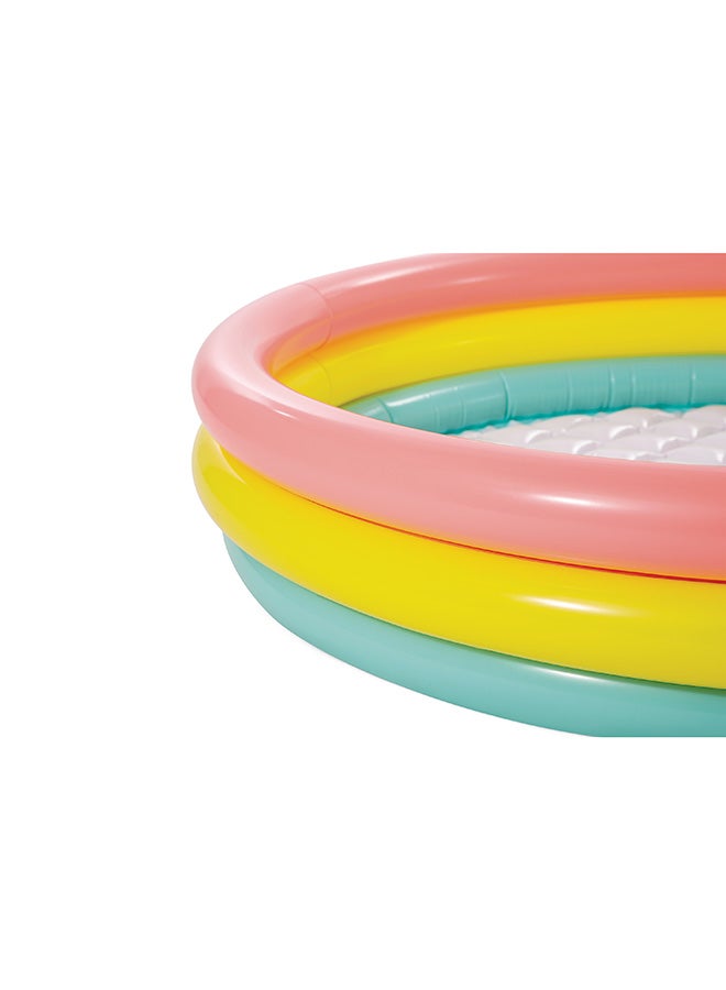 Intex 3 Ring Multicolor Portable Inflatable Baby Pool – Assorted Styles, Soft Floor, Durable Vinyl, Compact & Lightweight – 114x25cm, 118L Capacity (Assorted Styles) - Image 2