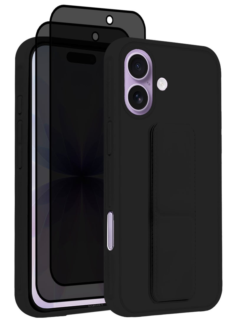 CATANES 3 Packs Premium PU Leather Case for iPhone 17 with Stand Function Shockproof and Anti Scratch Finger Grip with Two Privacy Screen Protector - Image 1