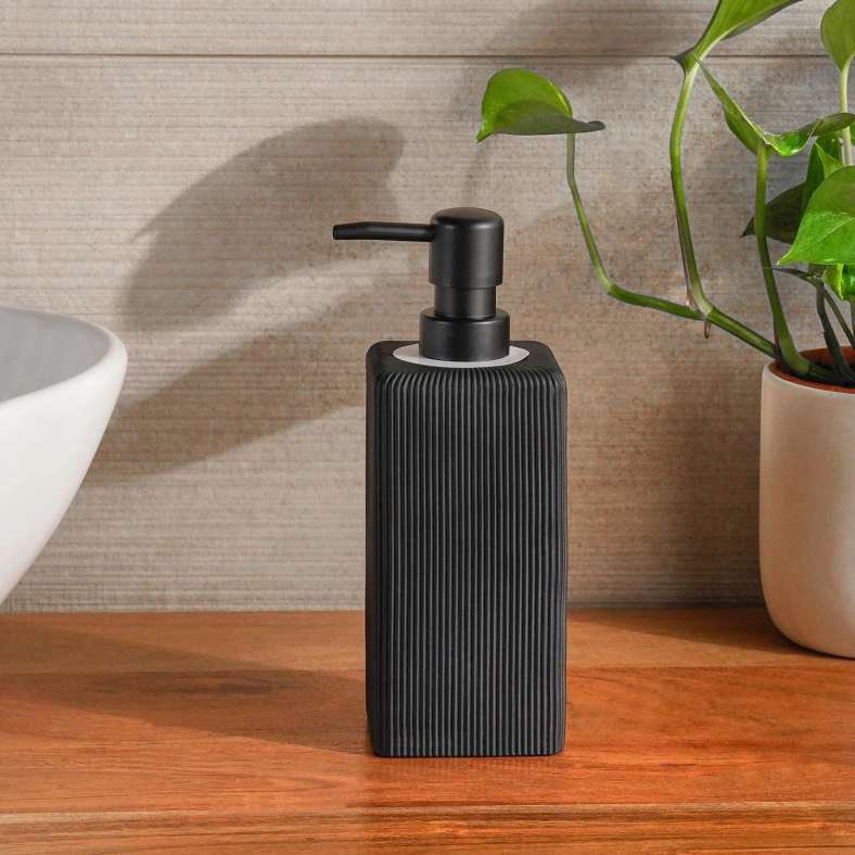 Pan Home Prime Soap Dispenser 7.1x7.1x20cm - Black - 211HEL9900478 - Image 1