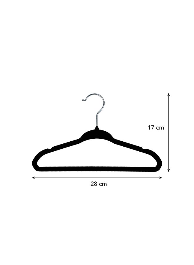Noon East 20 Piece Kid Velvet Hangers - Nursery Clothes Hangers Non Slip Toddler Hangers, 360 Degree Swivel Hook, Black 16.99x28cm - Image 2