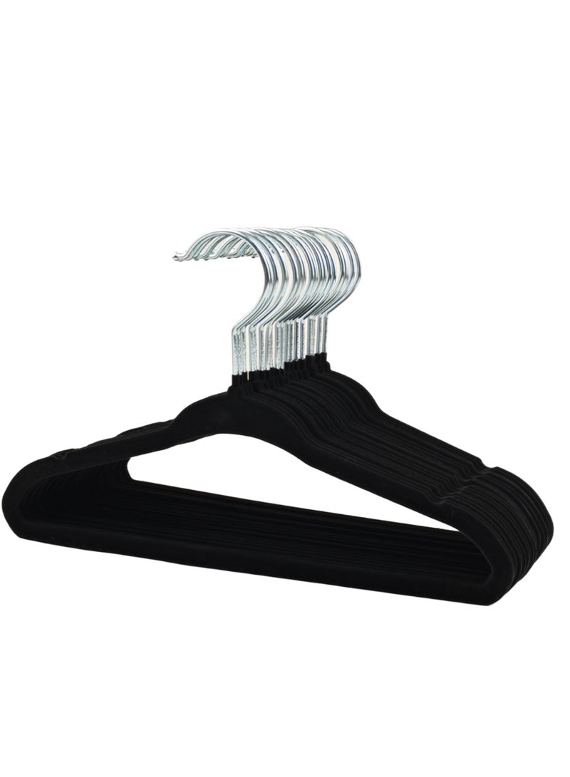 Noon East 20 Piece Kid Velvet Hangers - Nursery Clothes Hangers Non Slip Toddler Hangers, 360 Degree Swivel Hook, Black 16.99x28cm - Image 1