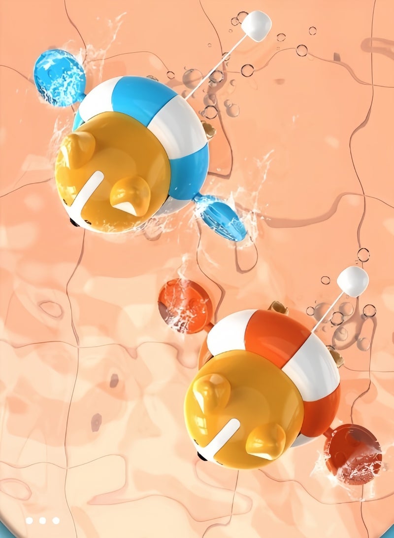 Bath Toy Pull String Corgi Bathtub Toy Windup Swimming Corgi Rowing Puppy Floating Water Toy for Boys and Girls (Orange，blue) - Image 5