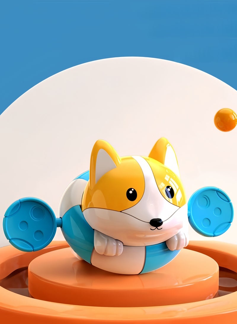 Bath Toy Pull String Corgi Bathtub Toy Windup Swimming Corgi Rowing Puppy Floating Water Toy for Boys and Girls (Orange，blue) - Image 2