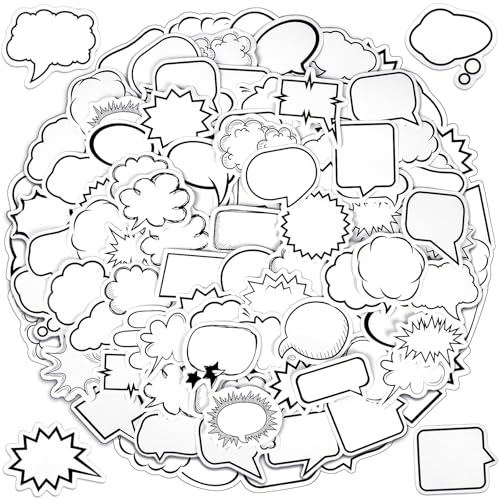 AYZTKUX 140Pcs Thought Bubble Stickers Adhesive Speech Bubble Dialog Box Paper Stickers for Scrapbooking Journaling Photo Drawing Planners Diary Art Crafts DIY Decoration