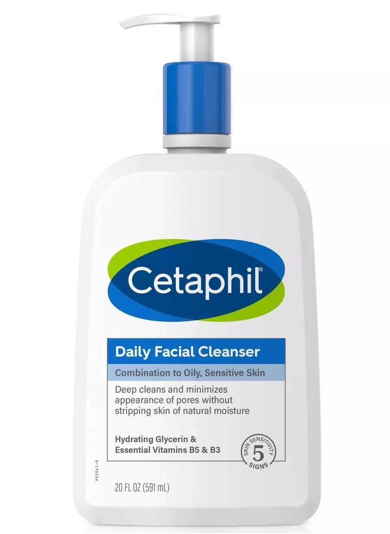 Cethapil - Cetaphil Facial Wash, Daily Facial Cleanser for Sensitive, Combination to Oily Skin, 20 oz Fresh, Gentle Foam, Soap Free, Hypoallergenic - Image 1