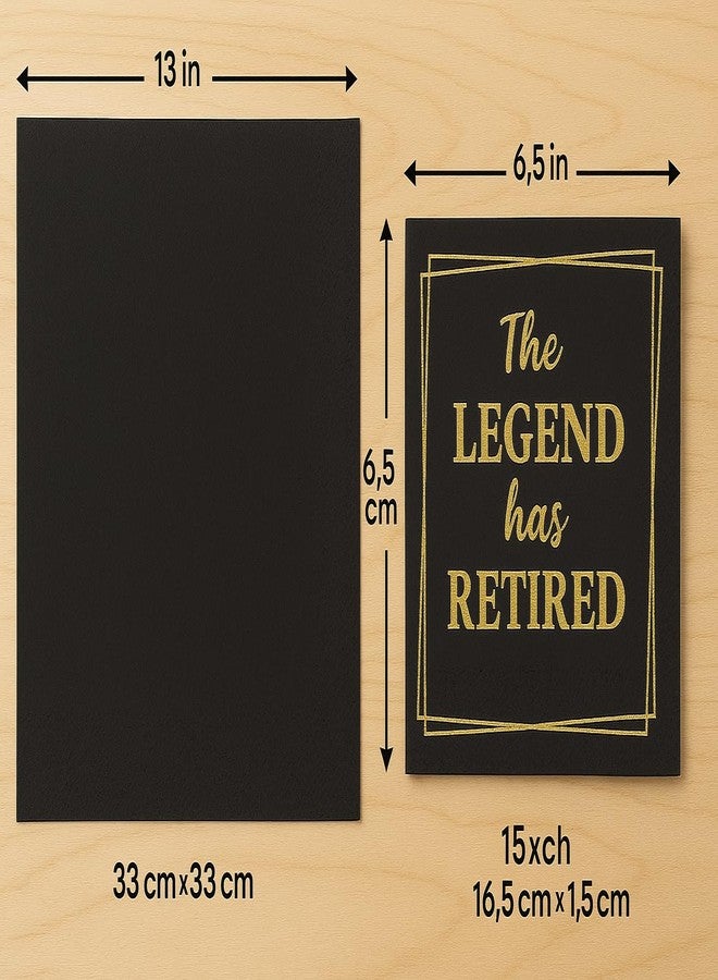 JPACO 50‑Pack ‘The Legend Has Retired’ Black & Gold Napkins - 2‑Ply Cocktail, Lunch & Dinner Party Napkins - Elegant, Disposable Retirement Party Decoration - 6.5″ x 6.5″ Folded (Large, 50, Pack) - Image 4