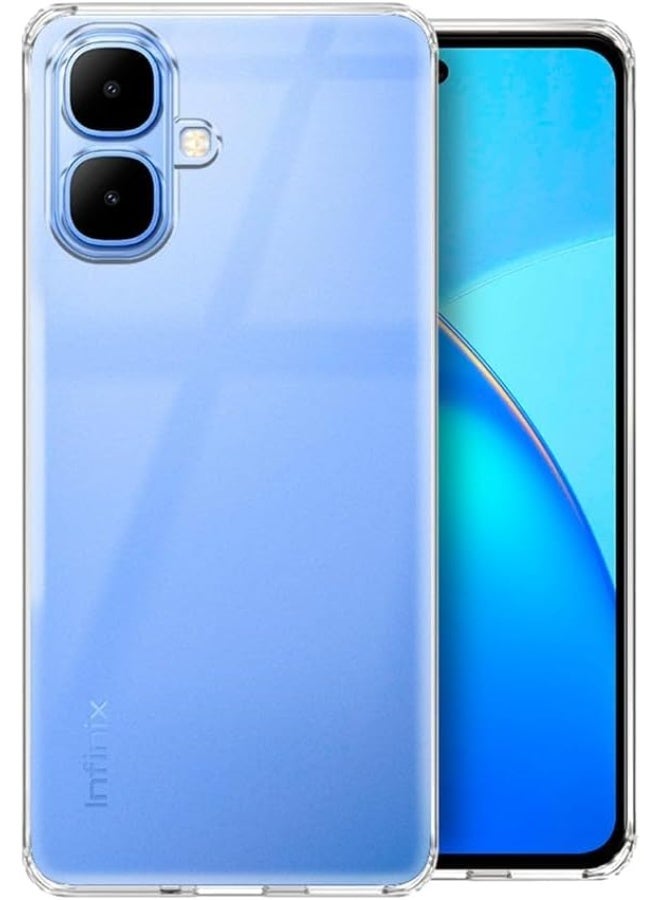 جراب متوافق مع هاتف Infinix Smart 20، مصنوع من مادة TPU المرنة والشفافة (سيليكون ناعم)، مقاوم للخدش ويوفر حماية للكاميرا - شفاف. - Image 5