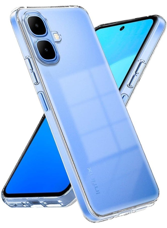 جراب متوافق مع هاتف Infinix Smart 20، مصنوع من مادة TPU المرنة والشفافة (سيليكون ناعم)، مقاوم للخدش ويوفر حماية للكاميرا - شفاف. - Image 1