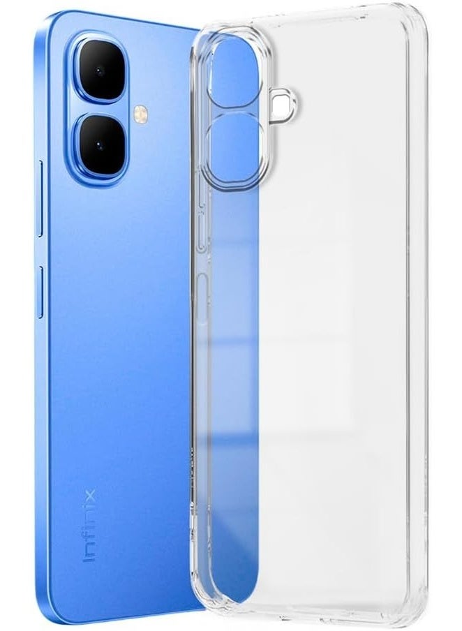 جراب متوافق مع هاتف Infinix Smart 20، مصنوع من مادة TPU المرنة والشفافة (سيليكون ناعم)، مقاوم للخدش ويوفر حماية للكاميرا - شفاف. - Image 4