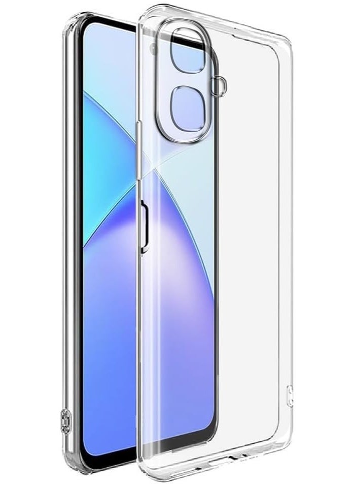 جراب متوافق مع هاتف Infinix Smart 20، مصنوع من مادة TPU المرنة والشفافة (سيليكون ناعم)، مقاوم للخدش ويوفر حماية للكاميرا - شفاف. - Image 2