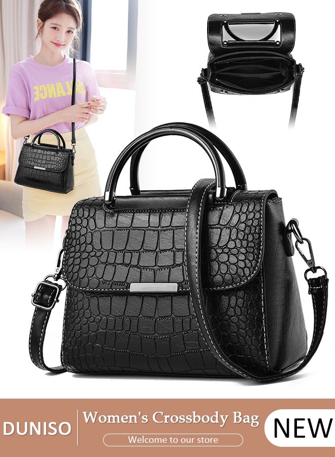 DUNISO حقائب يد نسائية كلاسيكية من الجلد الصناعي حقيبة كتف للسيدات حقيبة كروس بتصميم أنيق مع حزام قابل للتعديل للسيدات - Image 1