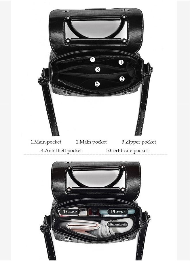 DUNISO Women's Vintage Handbags Faux Leather Shoulder Bag Ladies Fashion Designer Satchel Crossbody Bag with Adjustable Strap for Ladies  - Image 5