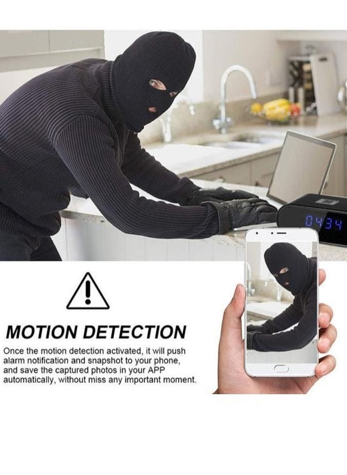 GENNEXT - Wireless Hidden Spy Wifi Mini Camera Digital Table Clock with Full HD 1080P, Low Light Vision, Motion Detection for Home Office Room Security Cam Live Streaming Through App Security Camera - Image 1
